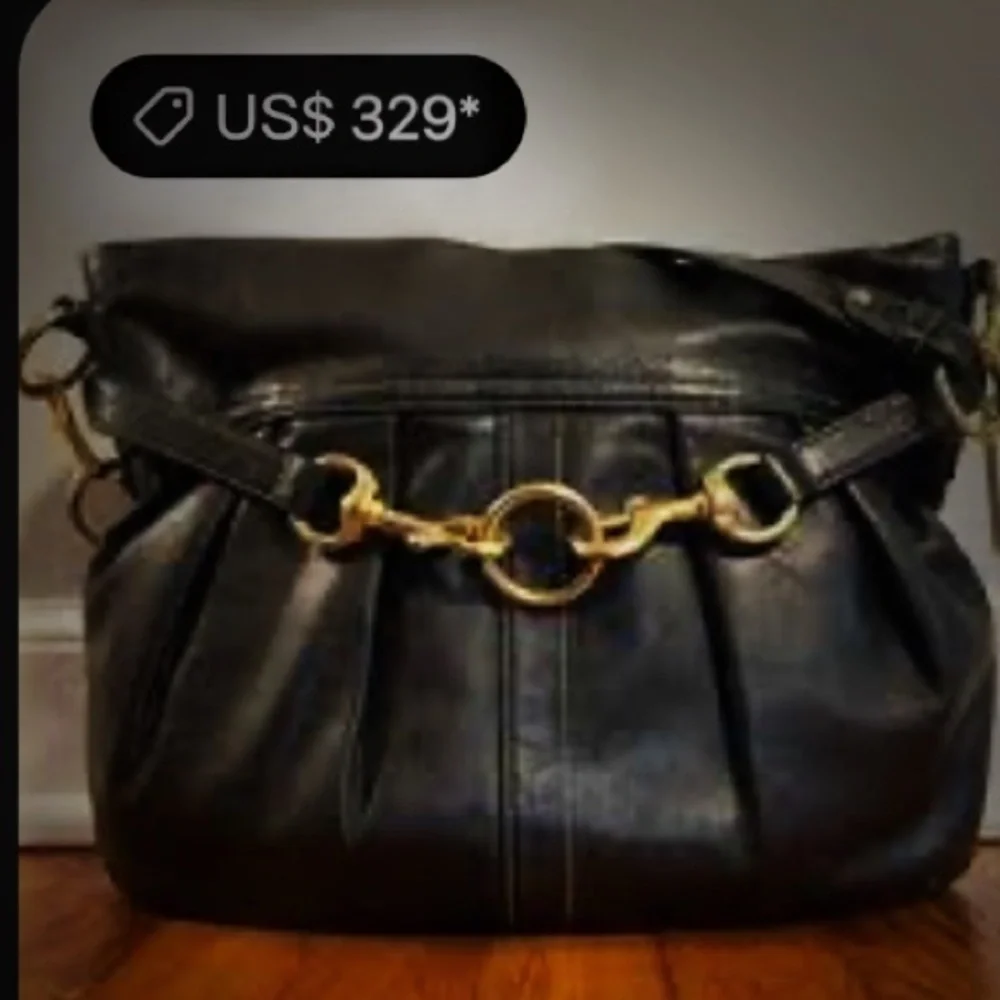 Vintage Y2K Coach soho Black Leather Shoulder Bag with Gold Hardware 2005years - Picture 4 of 17